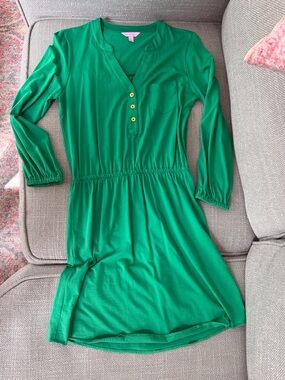 Lilly Pulitzer Kelly Green Henley Top